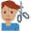 Man Getting Haircut Medium Skin Tone Emoji from Twemoji Set
