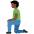 Man Kneeling Dark Skin Tone Emoji from Twemoji Set