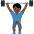 Man Lifting Weights Dark Skin Tone Emoji from Twemoji Set