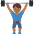 Man Lifting Weights Medium Dark Skin Tone Emoji from Twemoji Set