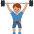 Man Lifting Weights Medium Skin Tone Emoji from Twemoji Set