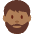 Man Medium Dark Skin Tone Beard Emoji from Twemoji Set