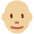 Man Medium Light Skin Tone Bald Emoji from Twemoji Set