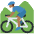 Man Mountain Biking Medium Dark Skin Tone Emoji from Twemoji Set