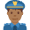 Man Police Officer Medium Dark Skin Tone Emoji from Twemoji Set