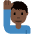 Man Raising Hand Dark Skin Tone Emoji from Twemoji Set