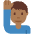Man Raising Hand Medium Dark Skin Tone Emoji from Twemoji Set