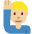 Man Raising Hand Medium Light Skin Tone Emoji from Twemoji Set