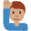Man Raising Hand Medium Skin Tone Emoji from Twemoji Set