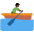 Man Rowing Boat Dark Skin Tone Emoji from Twemoji Set