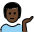 Man Tipping Hand Dark Skin Tone Emoji from OpenMoji Set