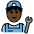 Mechanic Dark Skin Tone Emoji from OpenMoji Set