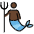 Merman Dark Skin Tone Emoji from OpenMoji Set