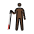 Person With White Cane Dark Skin Tone Emoji from OpenMoji Set