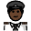 Pilot Dark Skin Tone Emoji from OpenMoji Set