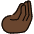 Pinched Fingers Dark Skin Tone Emoji from OpenMoji Set