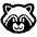 Raccoon High Contrast Emoji from Fluent Emoji High Contrast Set
