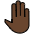 Raised Back Of Hand Dark Skin Tone Emoji from OpenMoji Set