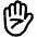 Raised Hand High Contrast Default Emoji from Fluent Emoji High Contrast Set