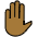 Raised Hand Medium Dark Skin Tone Emoji from OpenMoji Set