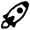 Rocket High Contrast Emoji from Fluent Emoji High Contrast Set