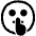 Shushing Face High Contrast Emoji from Fluent Emoji High Contrast Set