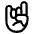 Sign Of The Horns High Contrast Default Emoji from Fluent Emoji High Contrast Set