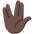 Vulcan Salute Dark Skin Tone Emoji from Noto Emoji Set