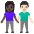 Woman And Man Holding Hands Dark Skin Tone Light Skin Tone Emoji from Noto Emoji Set