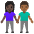 Woman And Man Holding Hands Dark Skin Tone Medium Dark Skin Tone Emoji from Noto Emoji Set