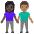 Woman And Man Holding Hands Dark Skin Tone Medium Skin Tone Emoji from Noto Emoji Set