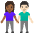 Woman And Man Holding Hands Medium Dark Skin Tone Light Skin Tone Emoji from Noto Emoji Set