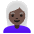 Woman Dark Skin Tone White Hair Emoji from Noto Emoji Set