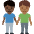 Men Holding Hands Dark Skin Tone Medium Dark Skin Tone Emoji from Twemoji Set