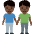 Men Holding Hands Dark Skin Tone Emoji from Twemoji Set