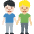 Men Holding Hands Light Skin Tone Medium Light Skin Tone Emoji from Twemoji Set