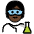 Scientist Dark Skin Tone Emoji from OpenMoji Set