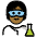 Scientist Medium Dark Skin Tone Emoji from OpenMoji Set