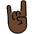 Sign Of The Horns Dark Skin Tone Emoji from OpenMoji Set