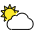 Sun Behind Cloud Emoji from OpenMoji Set