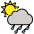 Sun Behind Rain Cloud Emoji from OpenMoji Set