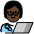 Technologist Dark Skin Tone Emoji from OpenMoji Set