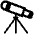 Telescope High Contrast Emoji from Fluent Emoji High Contrast Set