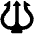 Trident Emblem High Contrast Emoji from Fluent Emoji High Contrast Set