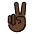 Victory Hand Dark Skin Tone Emoji from OpenMoji Set