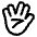 Vulcan Salute High Contrast Default Emoji from Fluent Emoji High Contrast Set