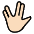 Vulcan Salute Light Skin Tone Emoji from OpenMoji Set