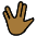 Vulcan Salute Medium Dark Skin Tone Emoji from OpenMoji Set