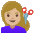 Woman Getting Haircut Medium Light Skin Tone Emoji from Noto Emoji Set