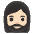 Woman Light Skin Tone Beard Emoji from Noto Emoji Set
